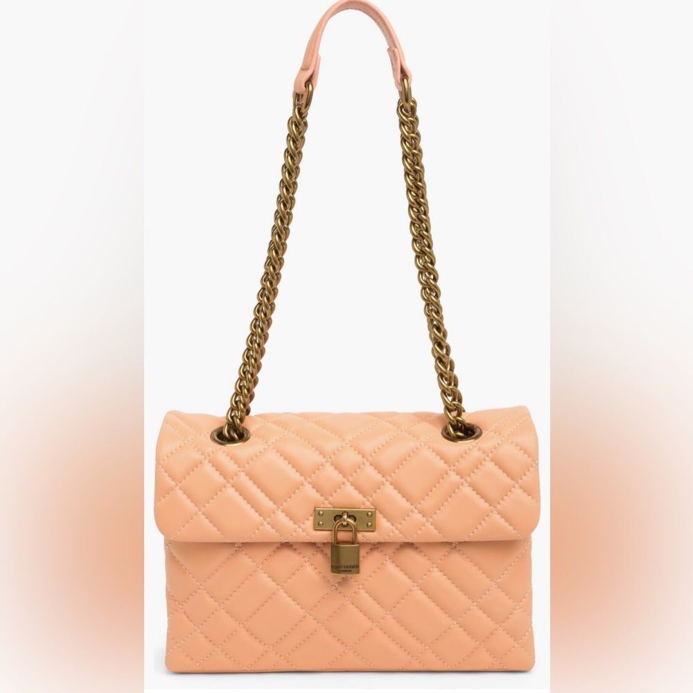 KURT GEIGER london Brixton lock shoulder bag, light pastel orange bag - Picture 2 of 11